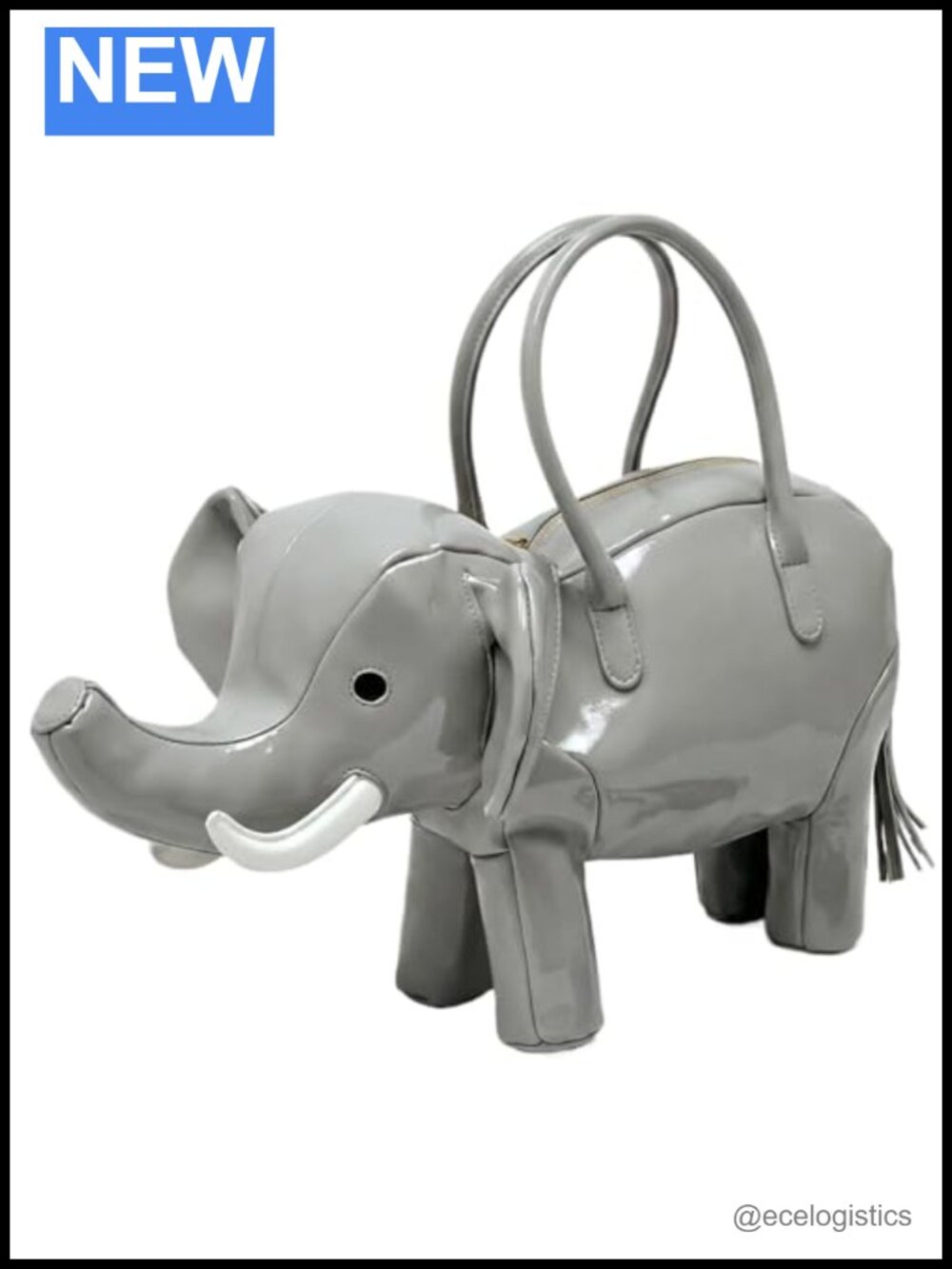 Women PU Leather 3D Elephant Shaped Handbag Crossbody Shoulder Bag